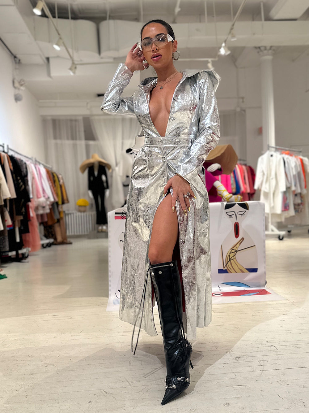 SPACY Vegan Leather Trench Coat 6