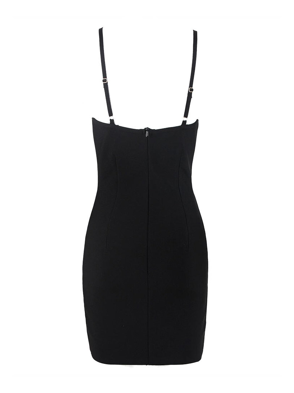 Crystal Floral Appliqué Strappy Bodycon Mini Dress 2