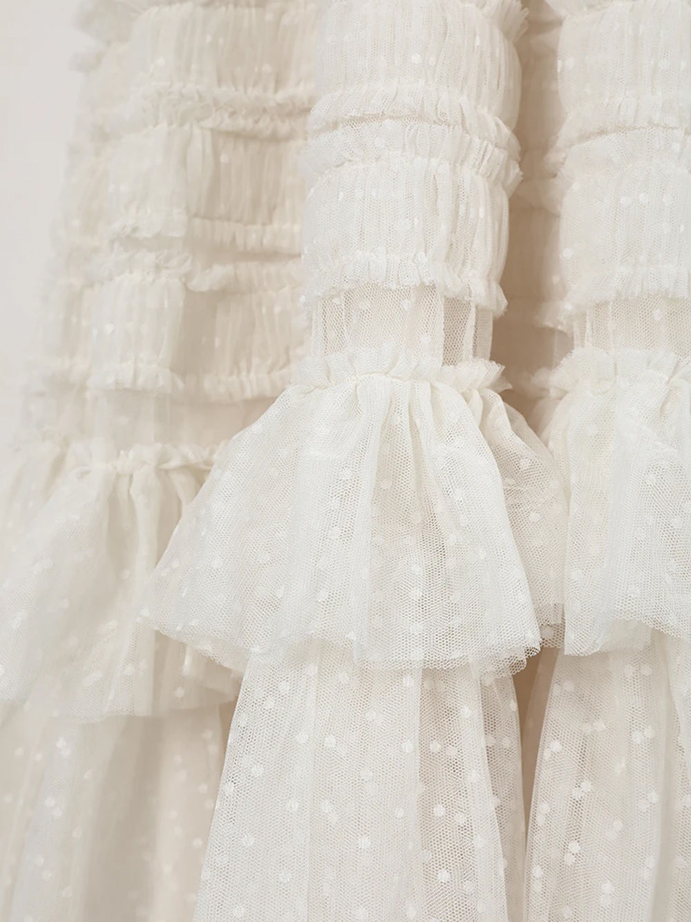 Ruffled Tiered Tulle Crew Neck Short Sleeve Maxi Dress 3