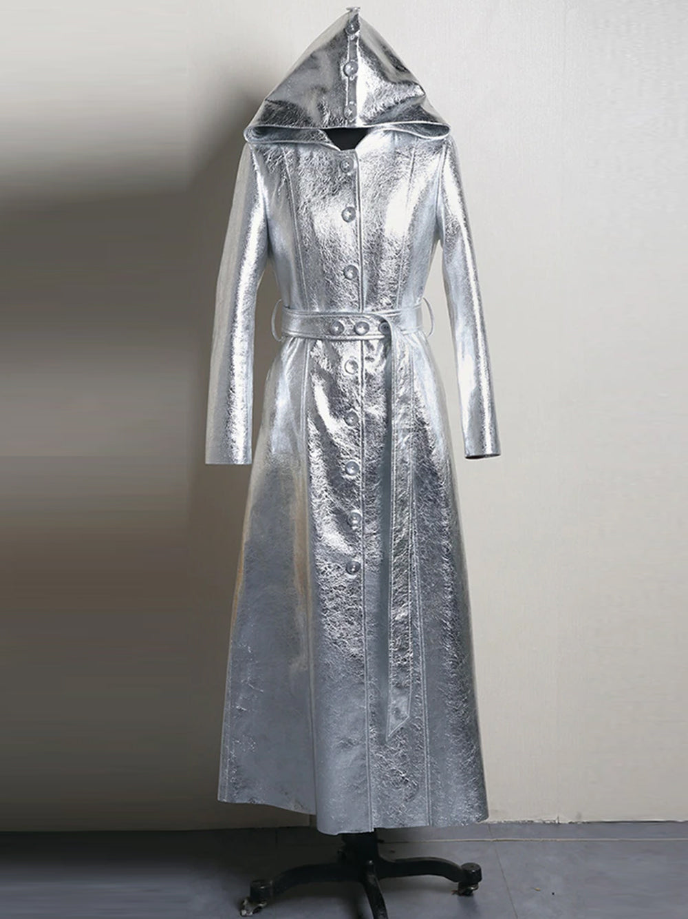 SPACY Vegan Leather Trench Coat 15