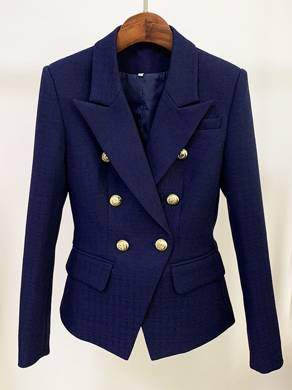 Slim Fit Double Breasted Blazer in Navy Blue 3