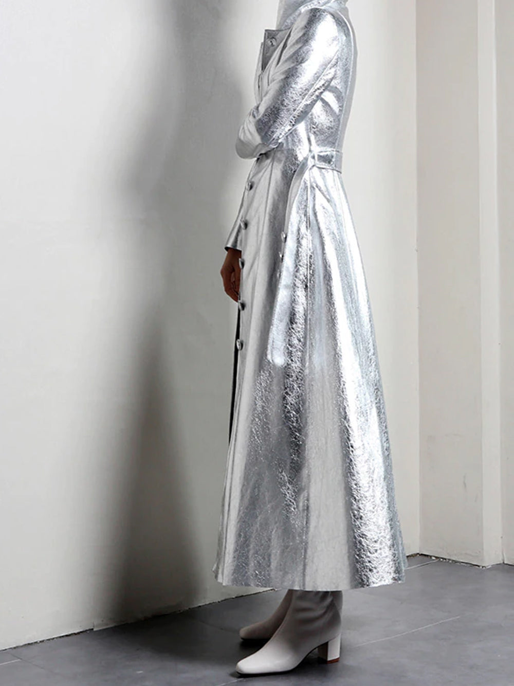 SPACY Vegan Leather Trench Coat 8