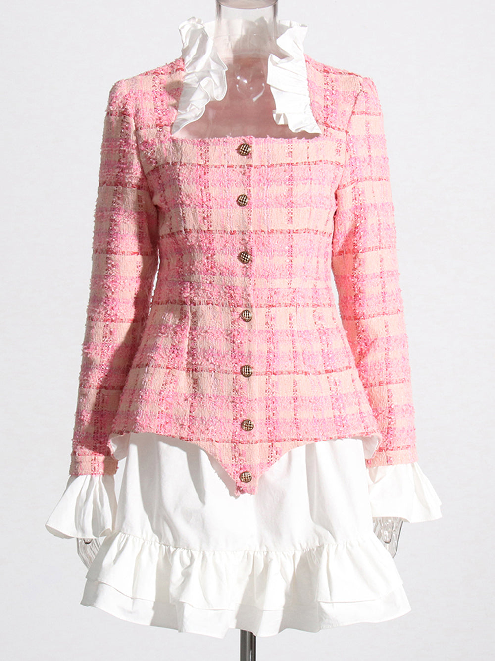 SANE Tweed Dress & Skirt Set in Pink 2