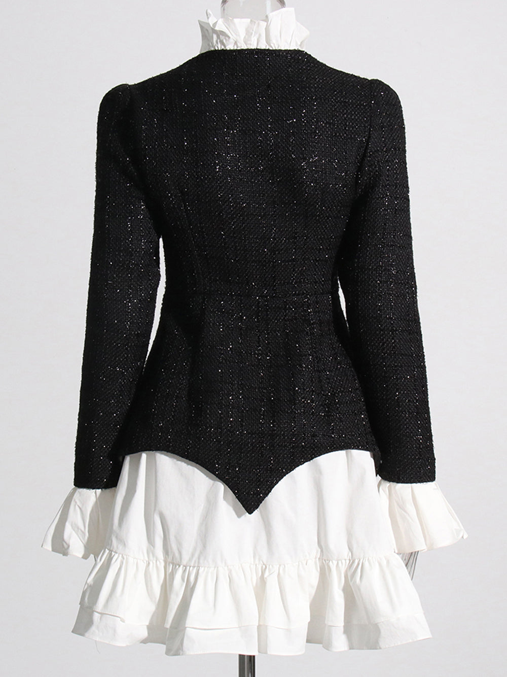 SANE Tweed Dress & Skirt Set in Black 4