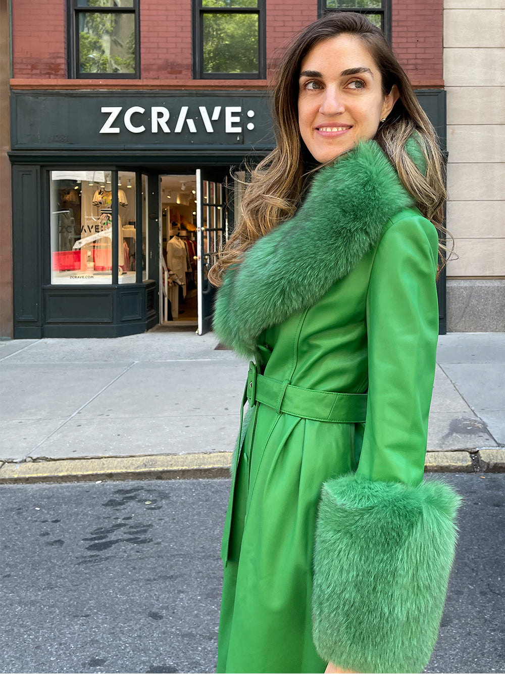 CABRINI Faux Fur Genuine Leather Coat 10