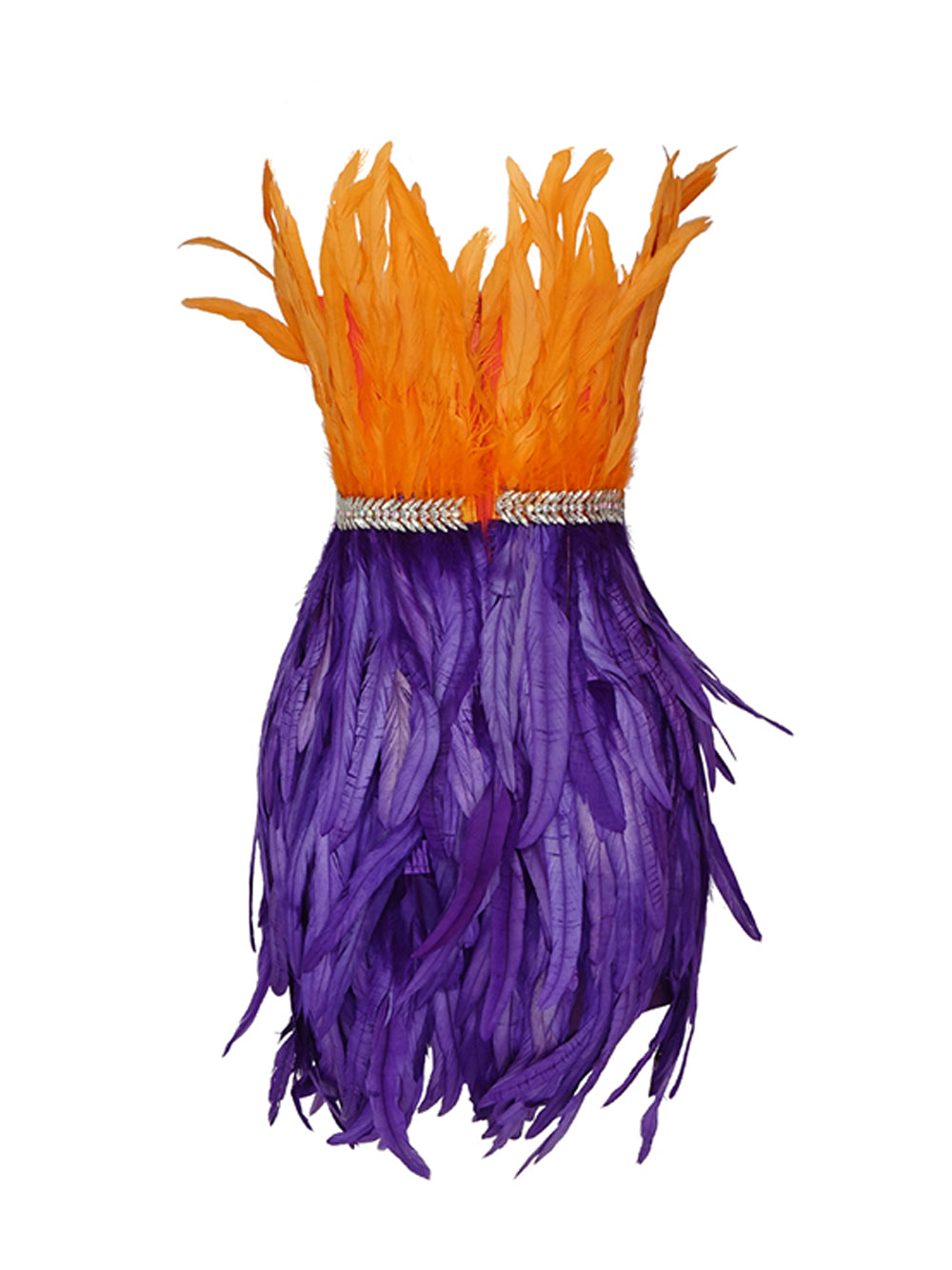 Strapless Feather-Trim Rhinestone-Belt Mini Dress 5