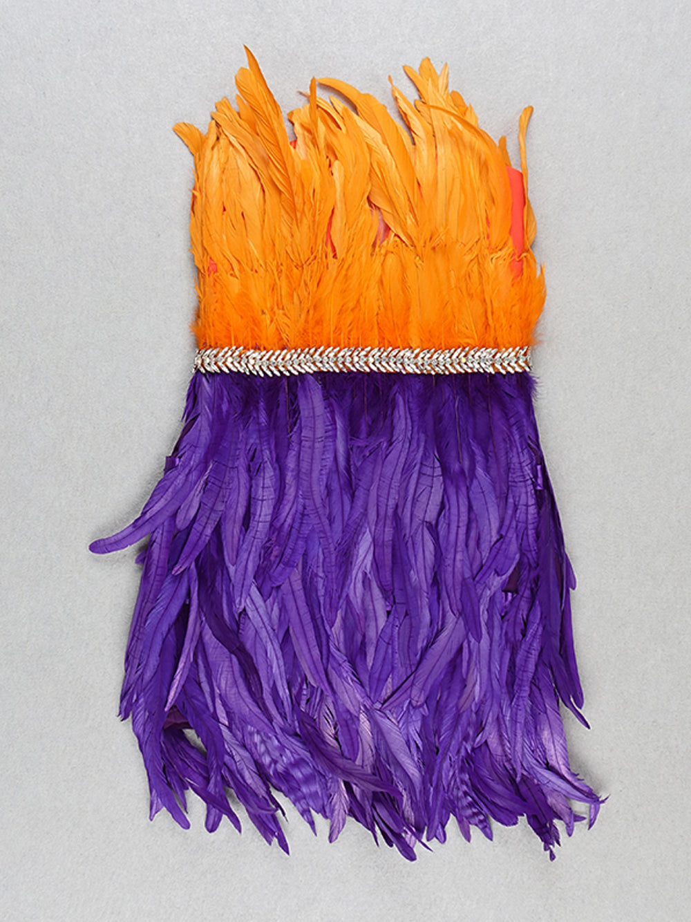Strapless Feather-Trim Rhinestone-Belt Mini Dress 7