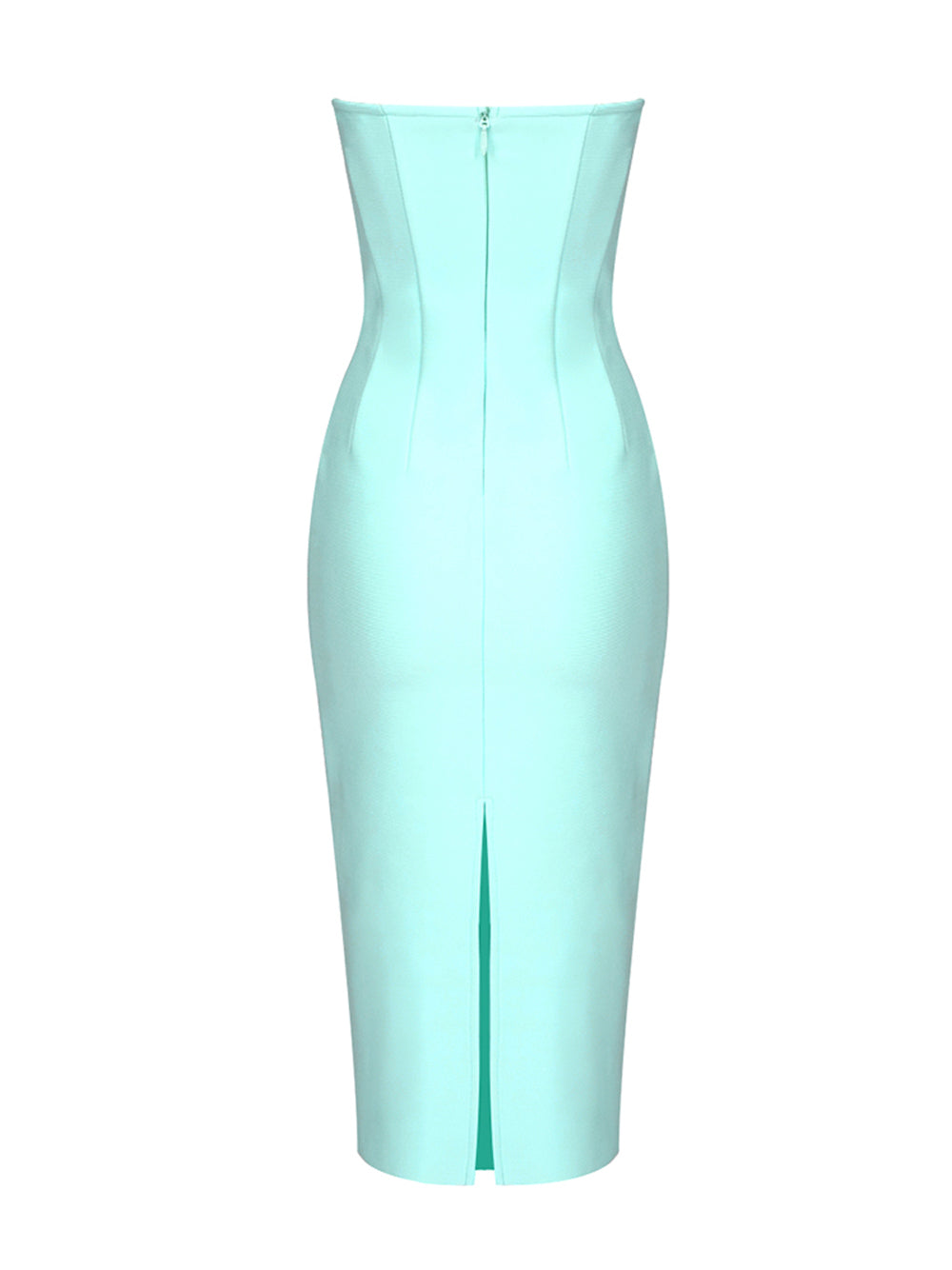 Crystal Heart-Cup Strapless Corset Midi Dress 2