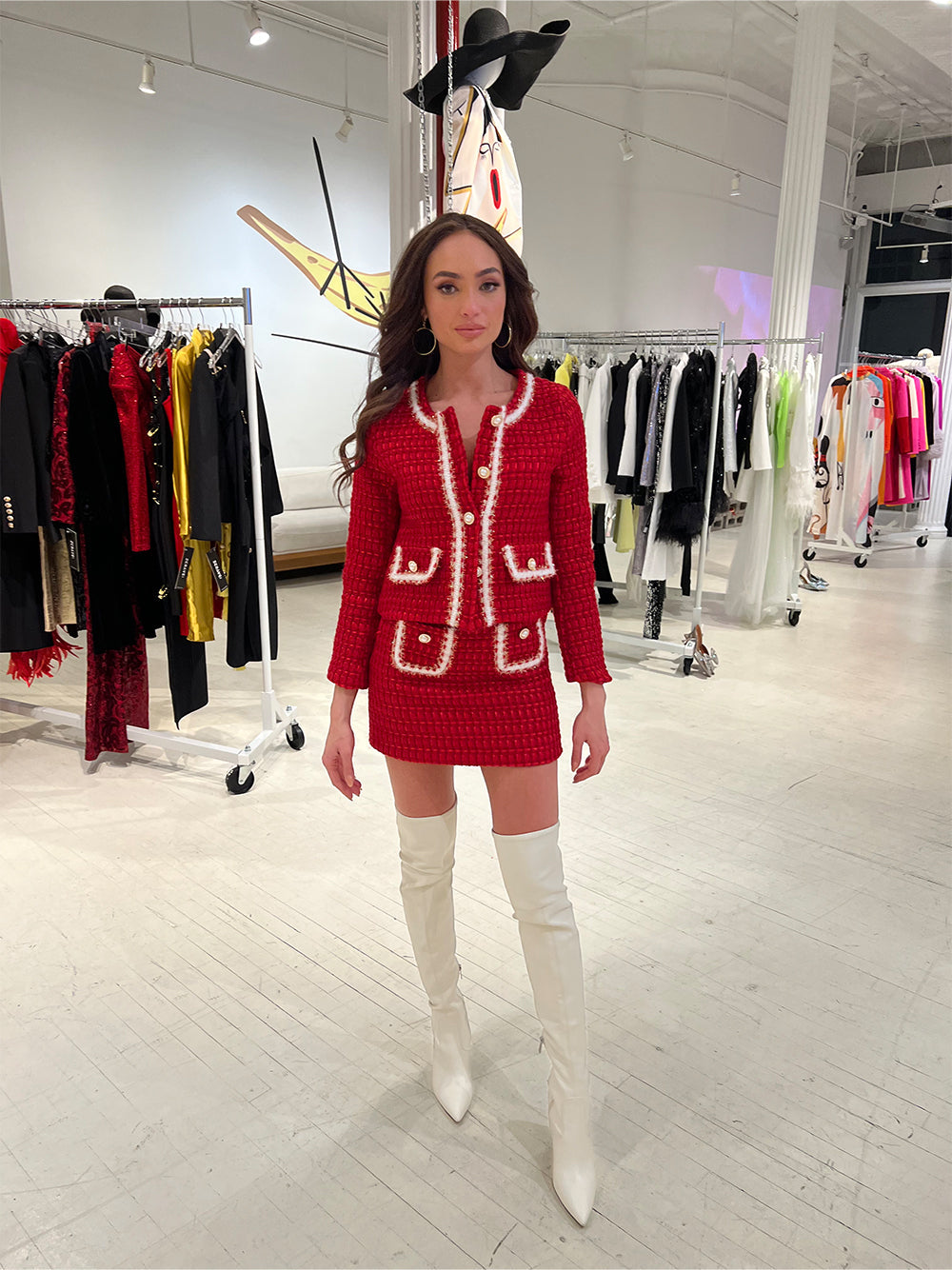 PERELLE Tweed Jacket + Mini Skirt 7