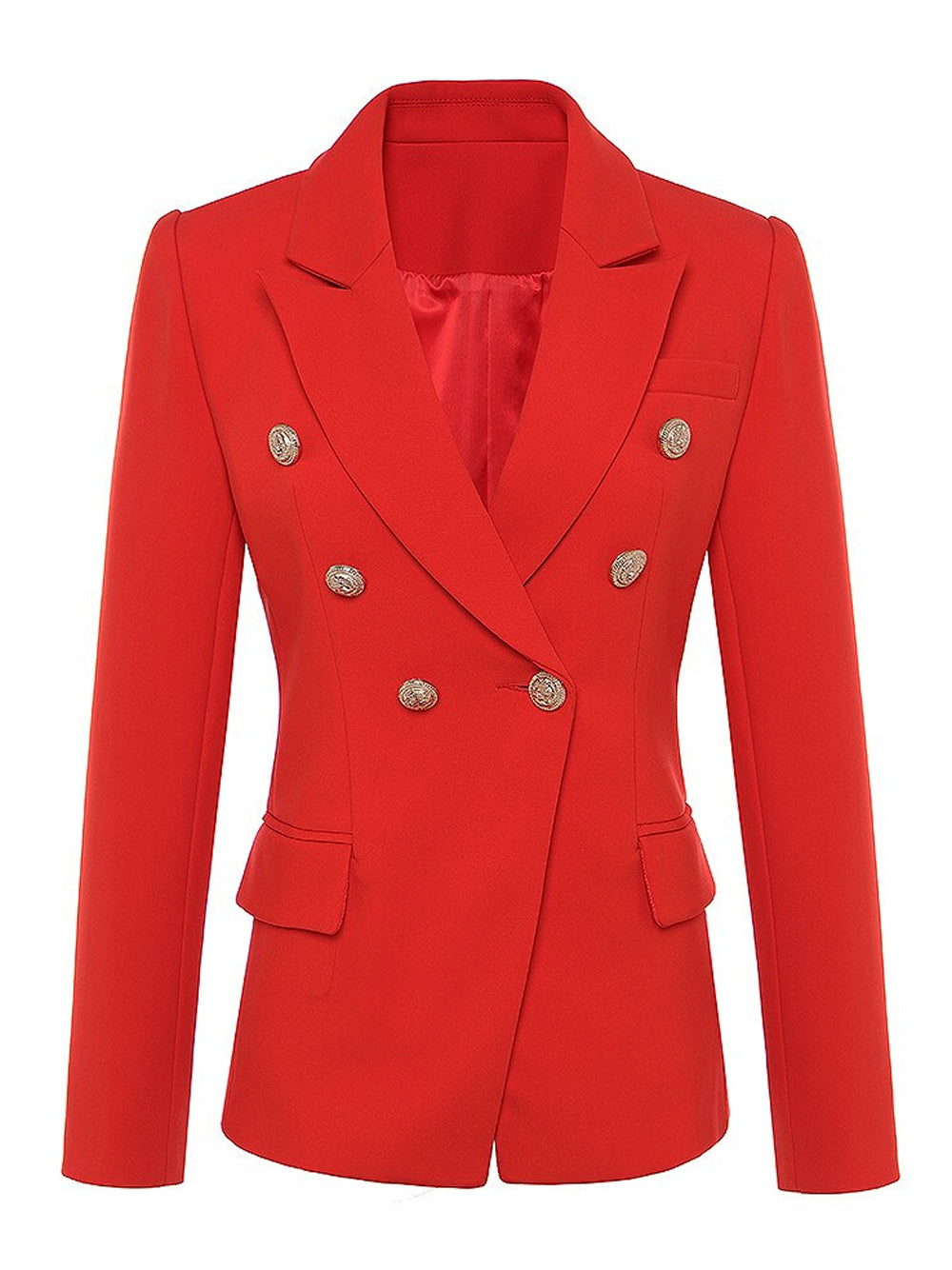 PENELOPE Double-Breasted Blazer in Red 4