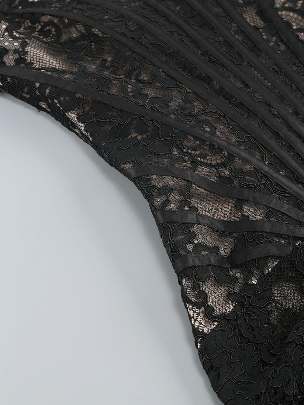 Eyelash Lace Strapless Boned Corset Mini Dress 20