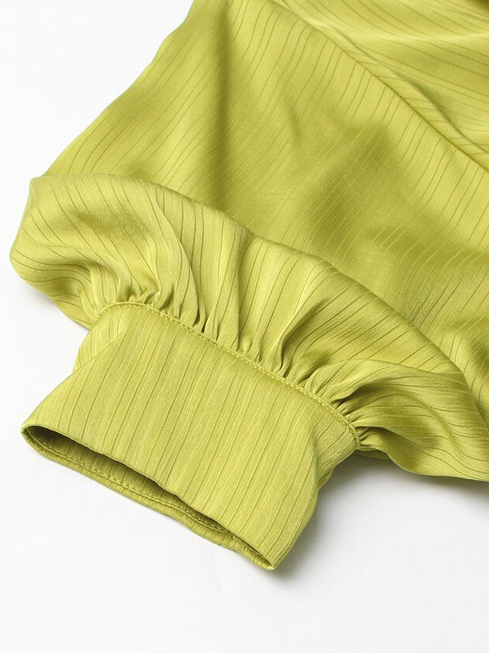 Boat Neck Long Sleeve Pleated A-Line Midi Dress 11