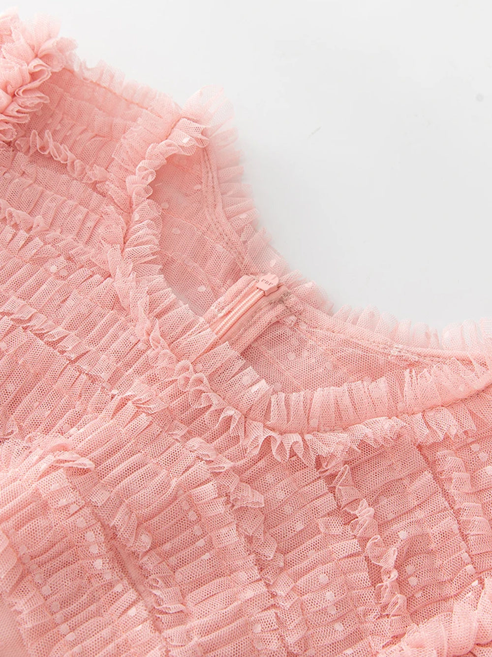 Swiss Dot Tulle Flutter Sleeve Tiered Ruffle Maxi Dress 11