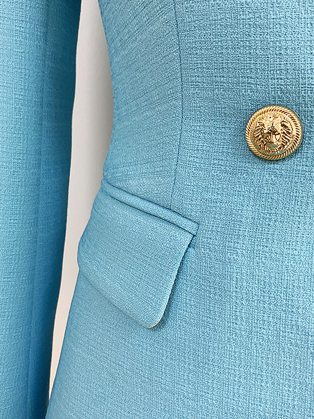 Double-Breasted Blazer in Light Blue 4
