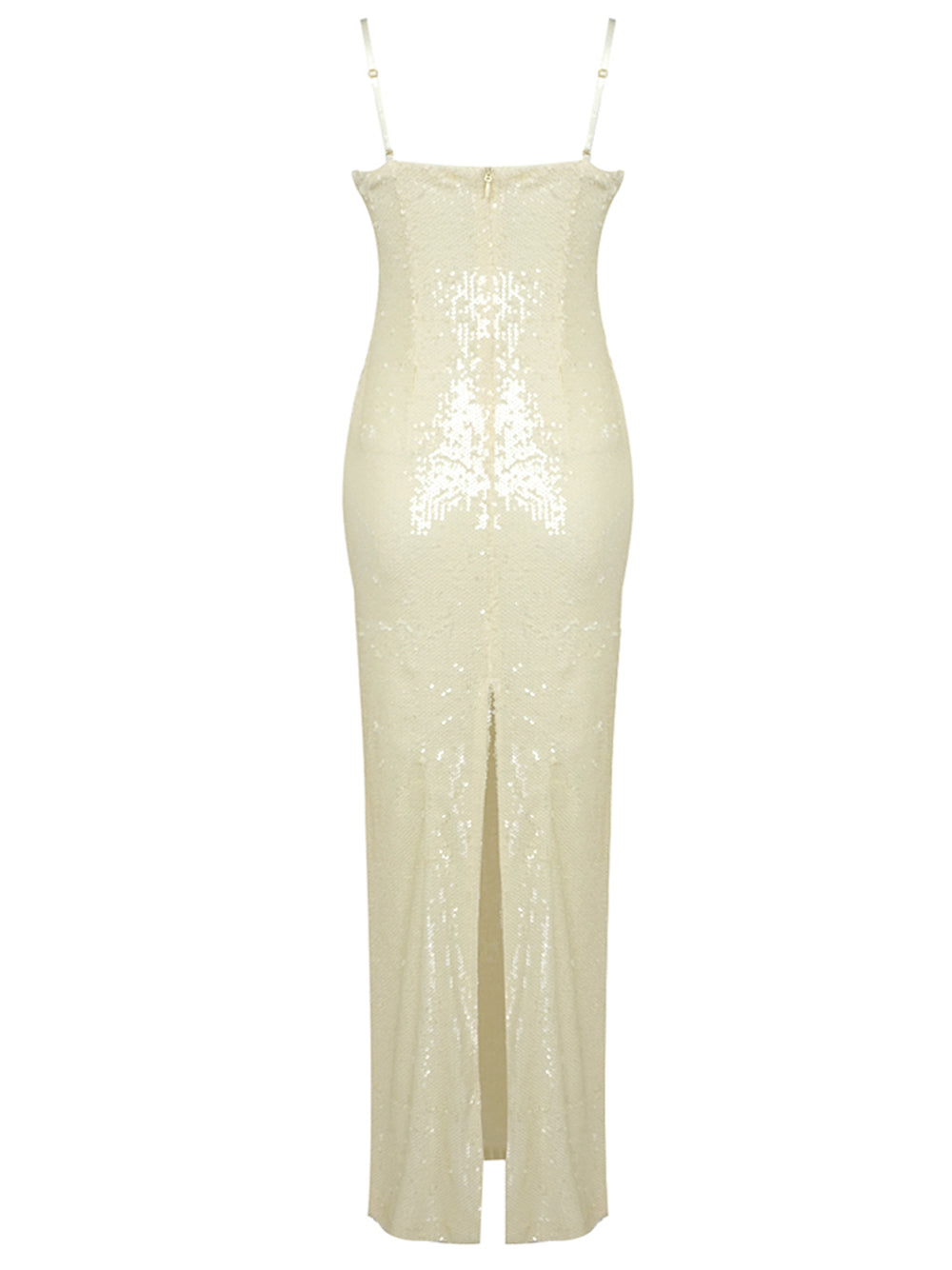 Sequin Sweetheart Neck Rosette Spaghetti Strap Maxi Dress 2