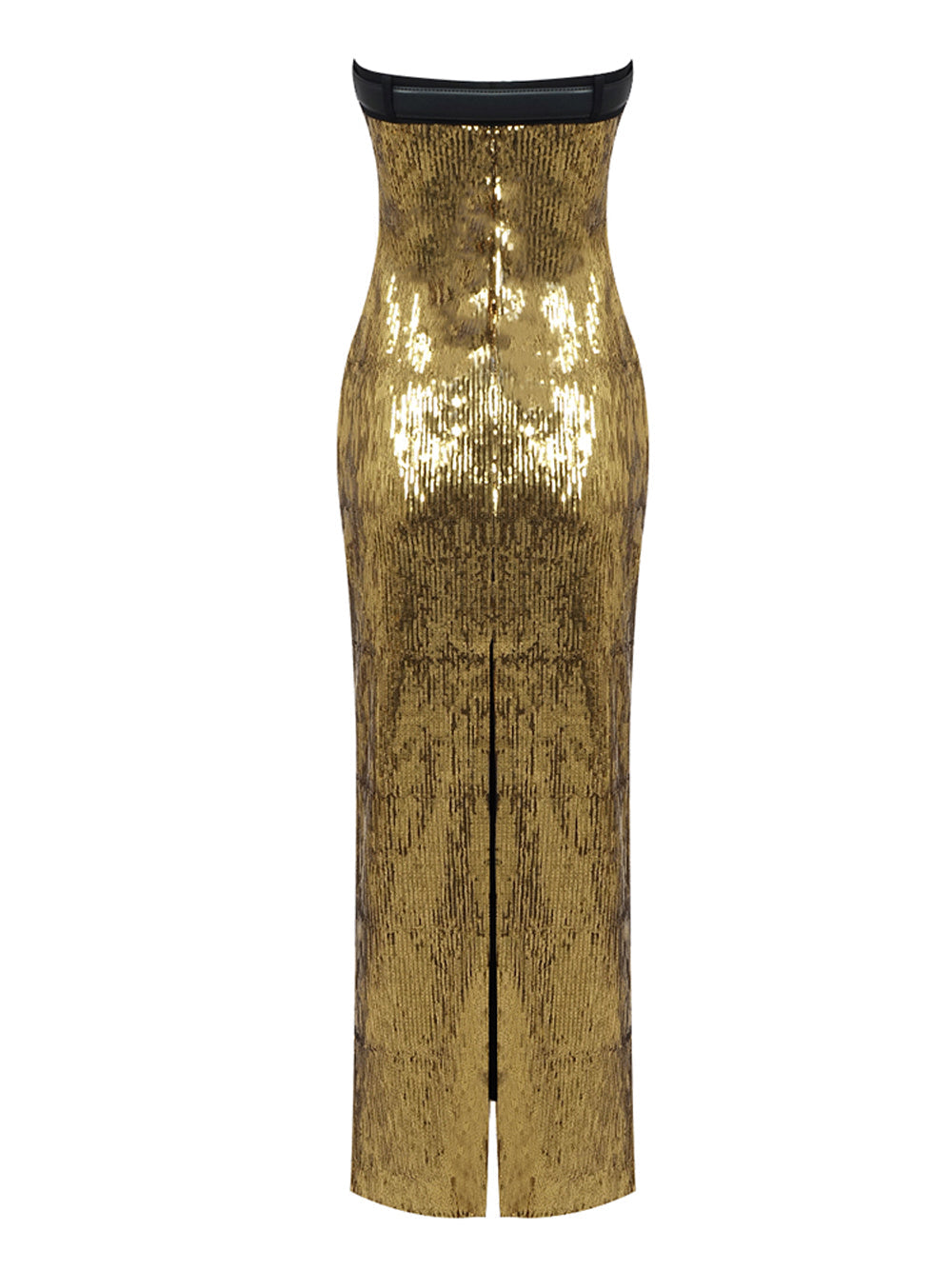Sequined Strapless Belted Ruched Bodycon Dress 4