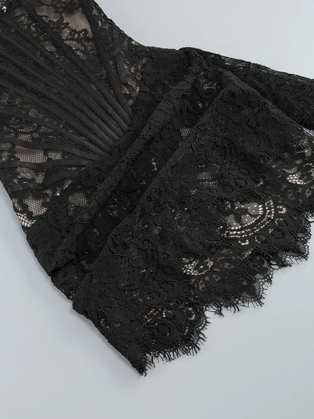 Eyelash Lace Strapless Boned Corset Mini Dress 22