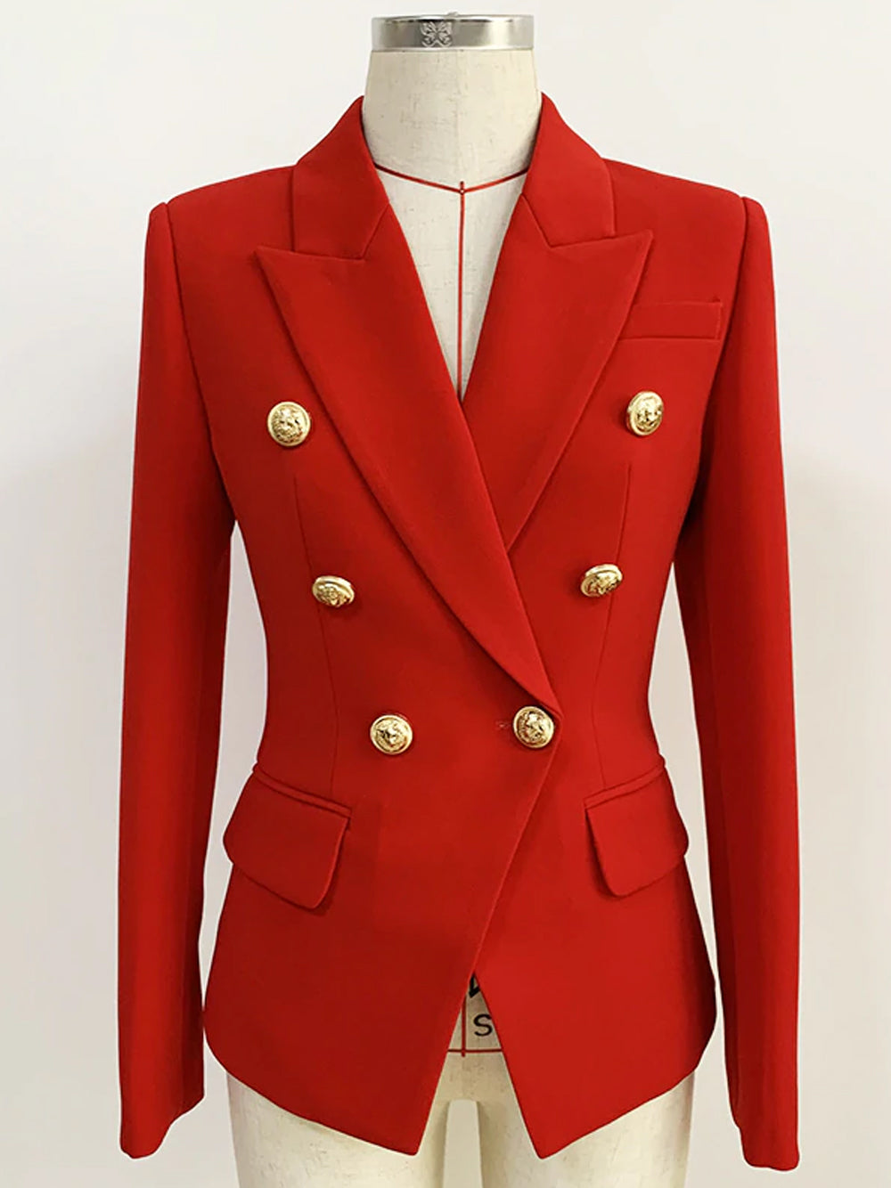 PENELOPE Double-Breasted Blazer in Red 9