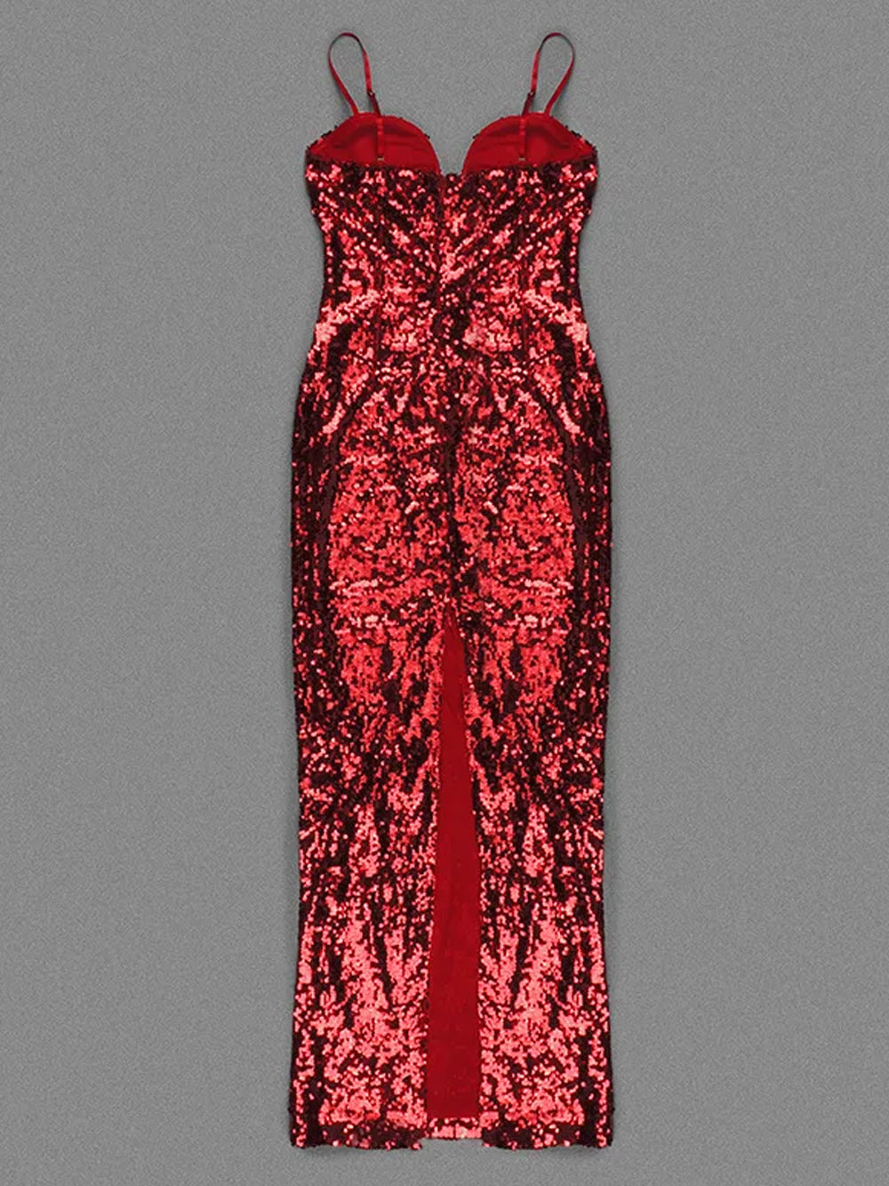 Sequin Sweetheart Neck Spaghetti Strap Bodycon Maxi Dress 5
