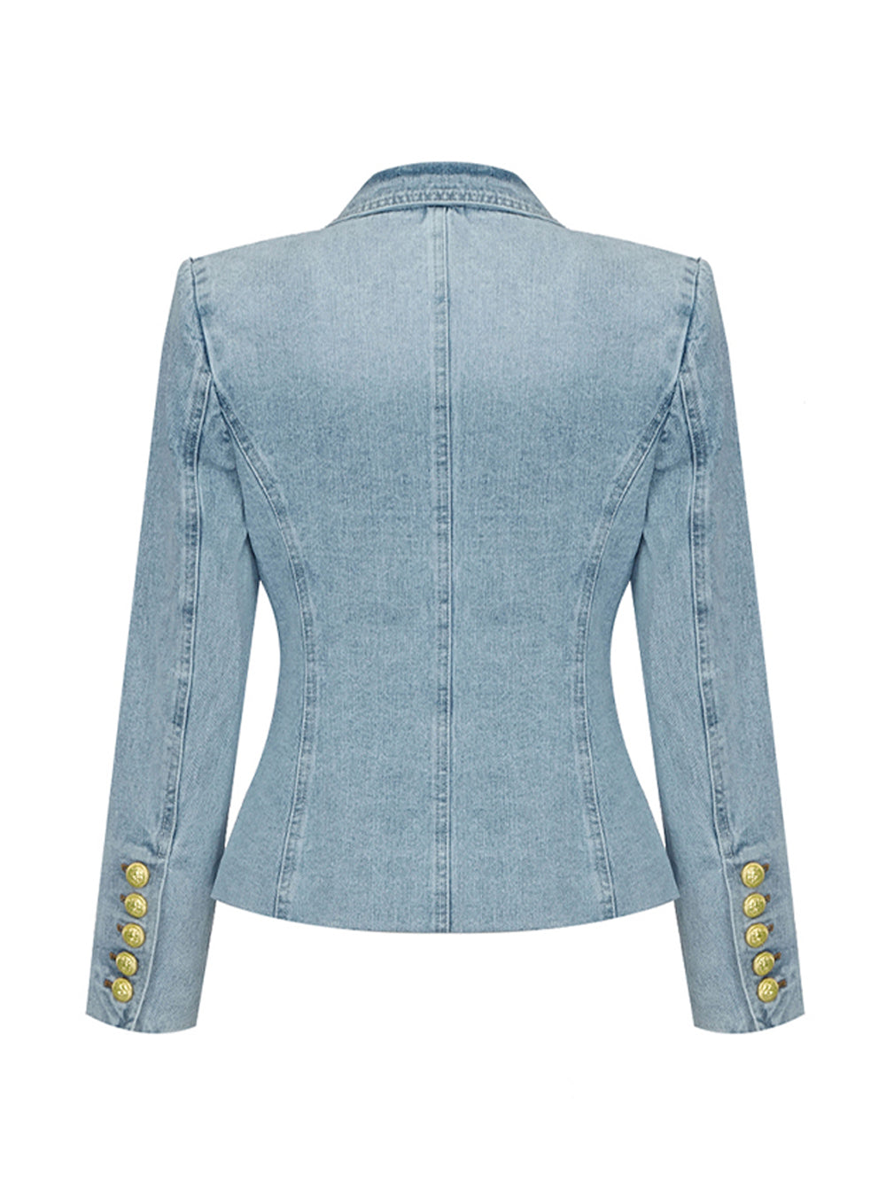 Double Breasted Denim Blazer 10