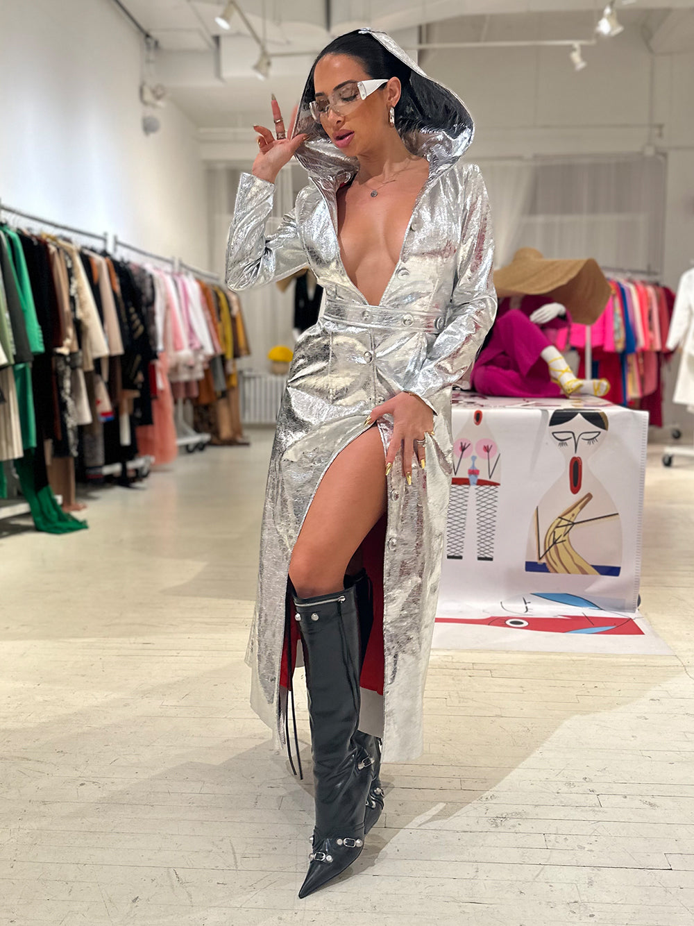 SPACY Vegan Leather Trench Coat 7