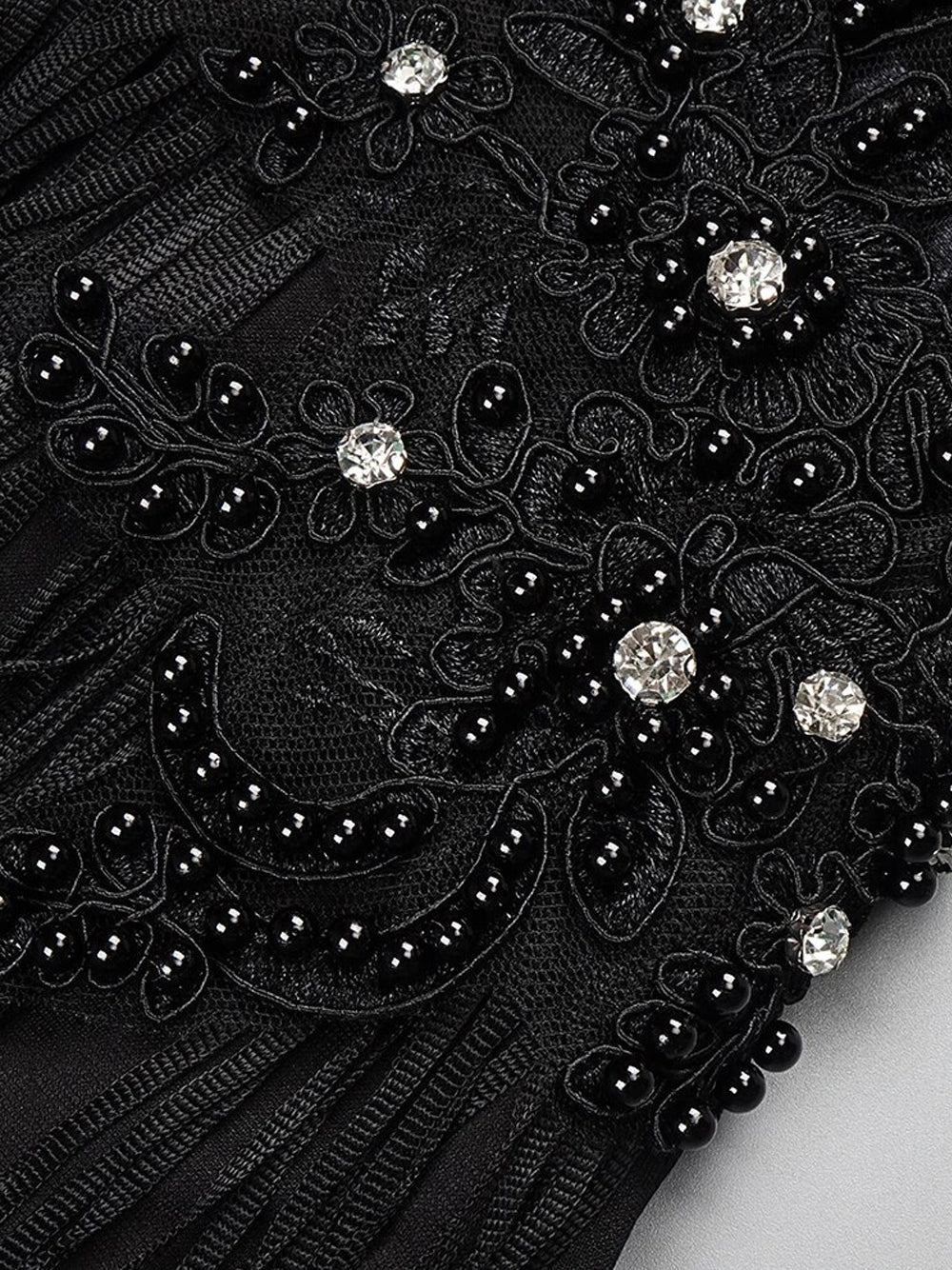 Feather Trim Beaded Strapless Fringe Mini Dress 4