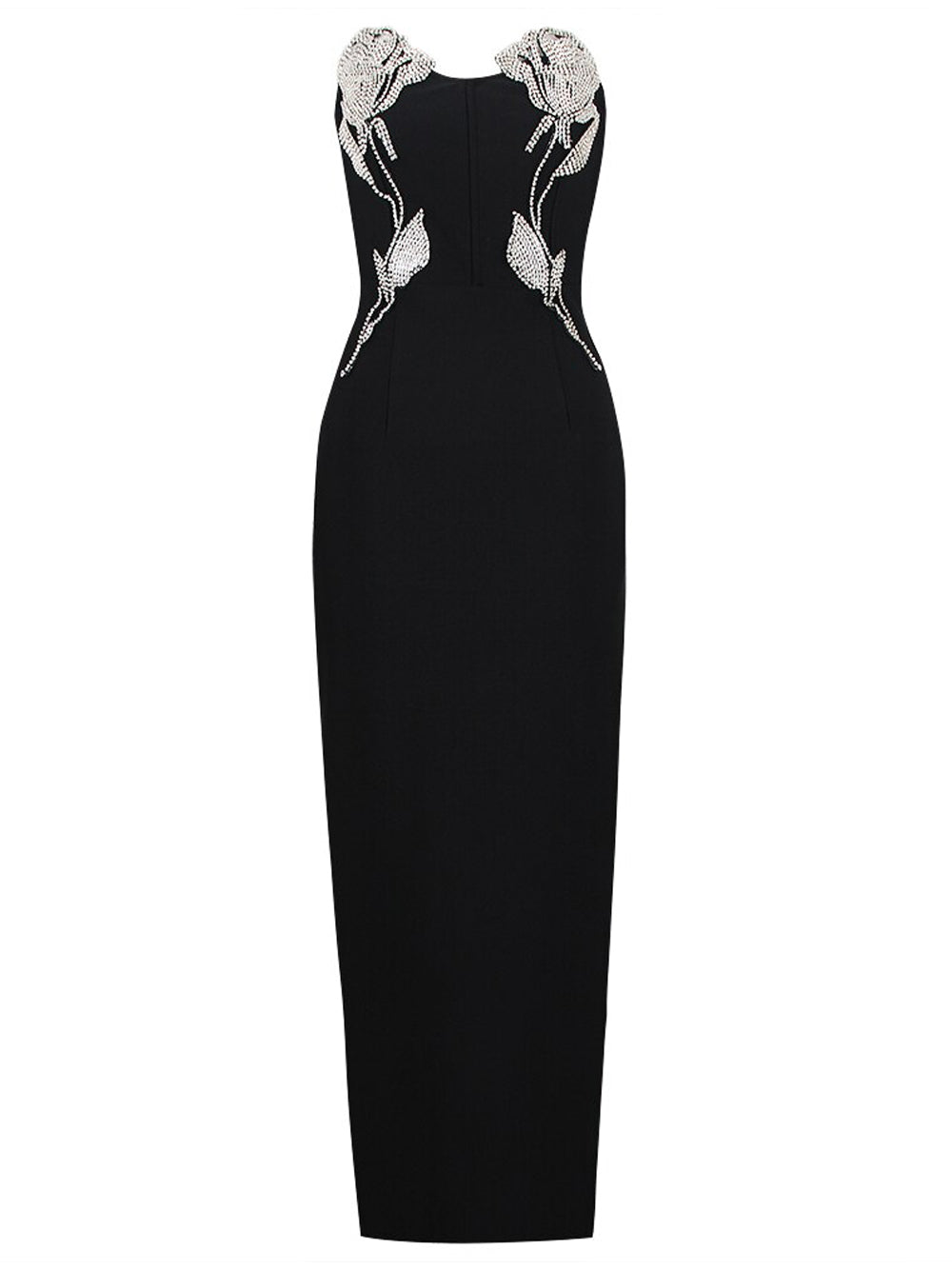 Crystal Appliqué Strapless Sweetheart Column Gown 15