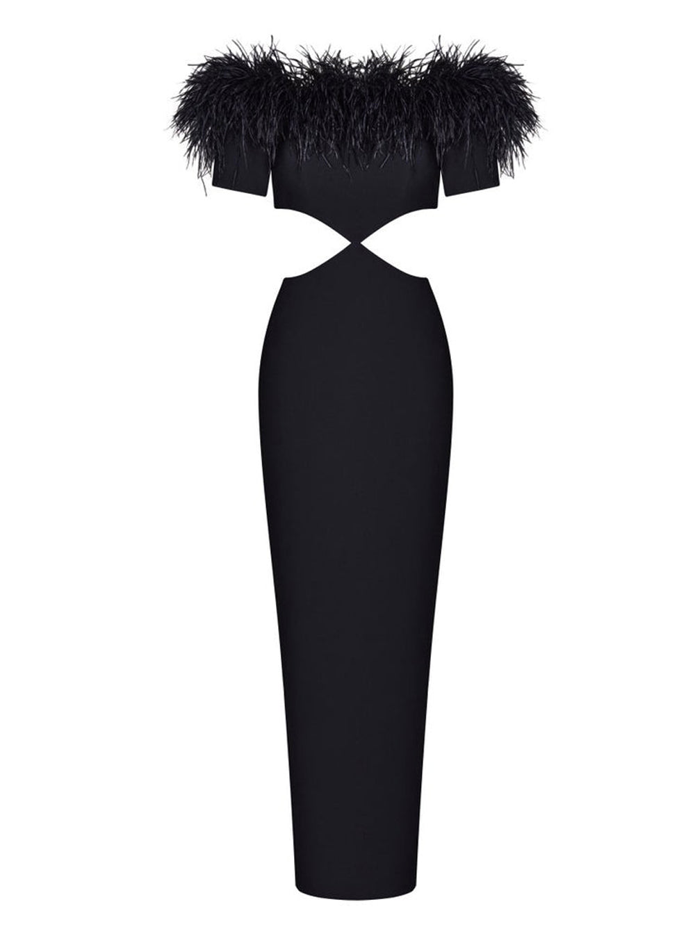 Velvet Crystal Embellished Strapless High-Slit Gown