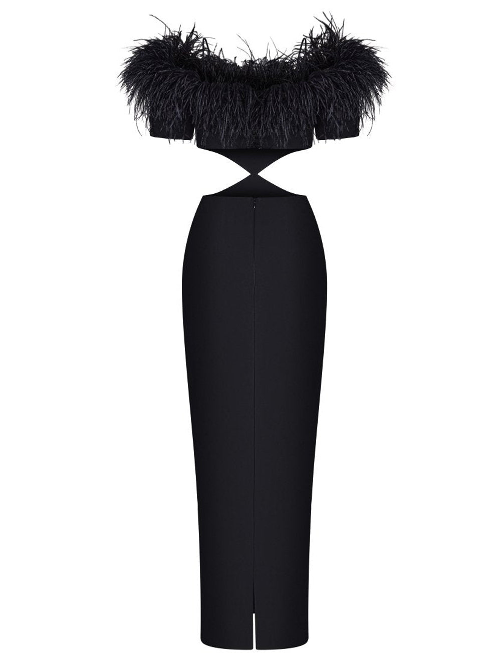 Velvet Crystal Embellished Strapless High-Slit Gown 2