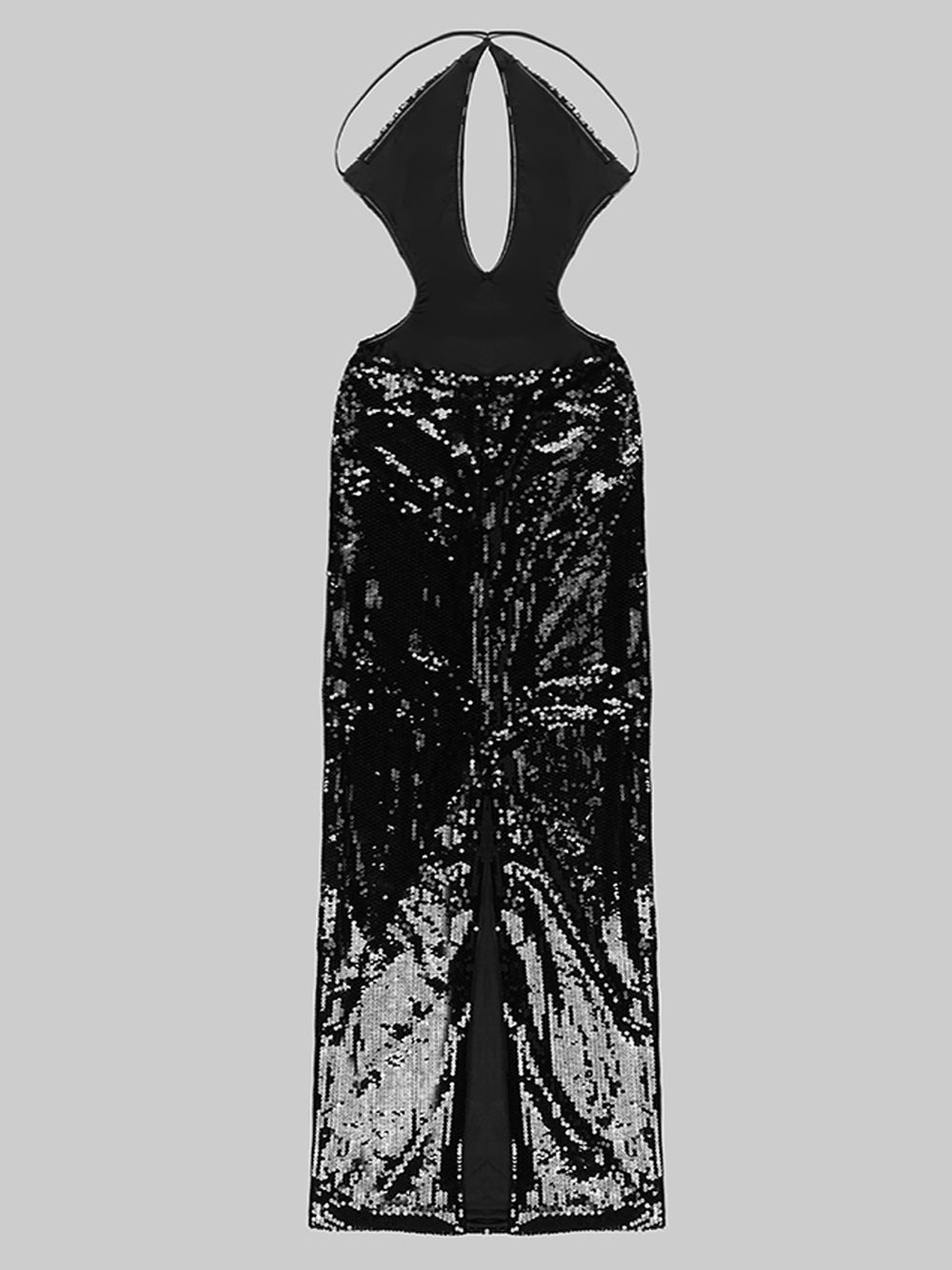 Sequin Halter-Neck Keyhole Bodycon Column Gown 8