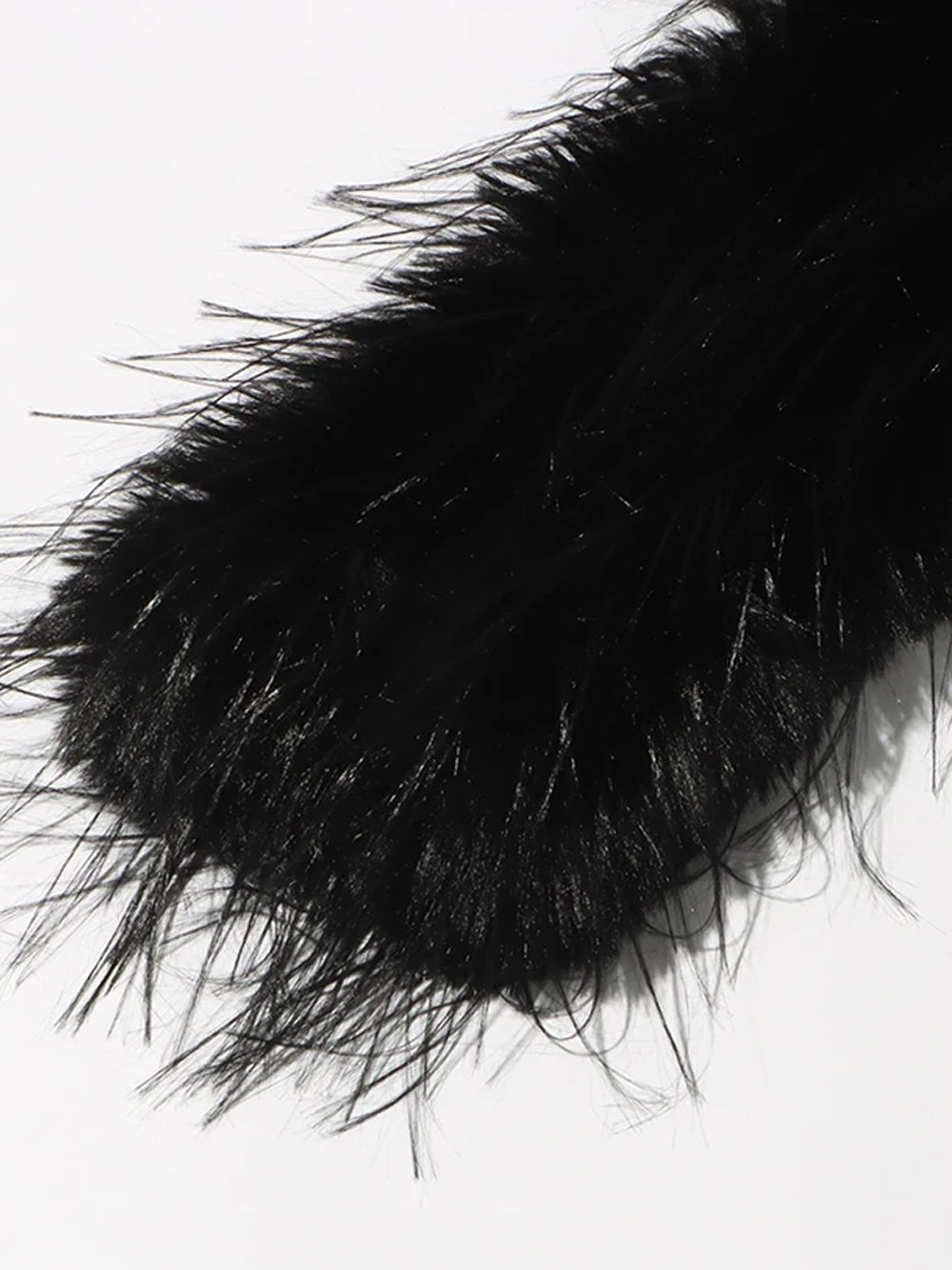 Faux Fur Sleeve Crystal Cup Bodycon Mini Dress 7