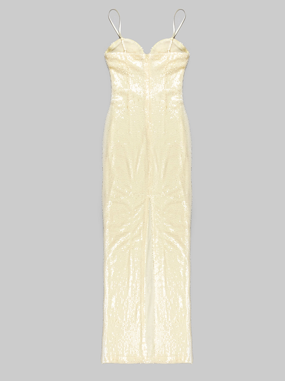 Sequin Sweetheart Neck Rosette Spaghetti Strap Maxi Dress 6