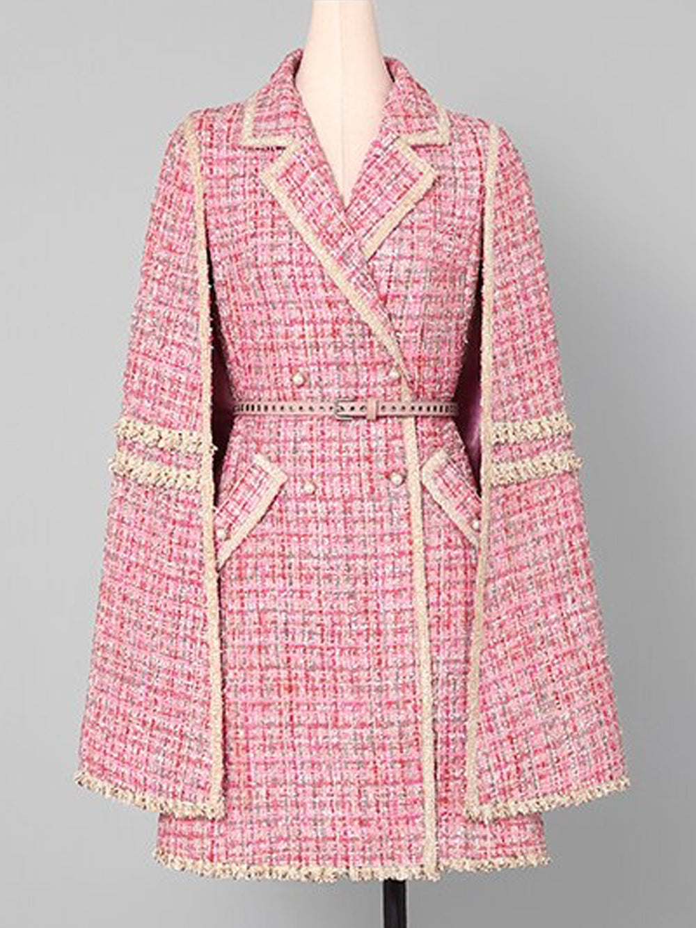 TRIBECA Tweed Cloak Coat