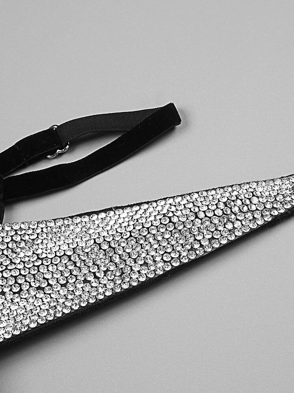 Rhinestone Trim V-Neck Mesh Insert Bodycon Mini Dress 5