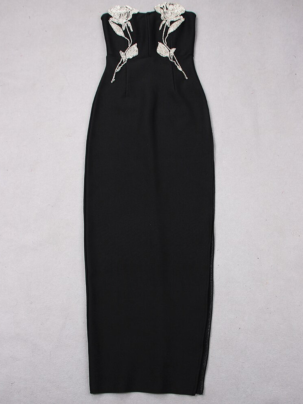 Crystal Appliqué Strapless Sweetheart Column Gown 19