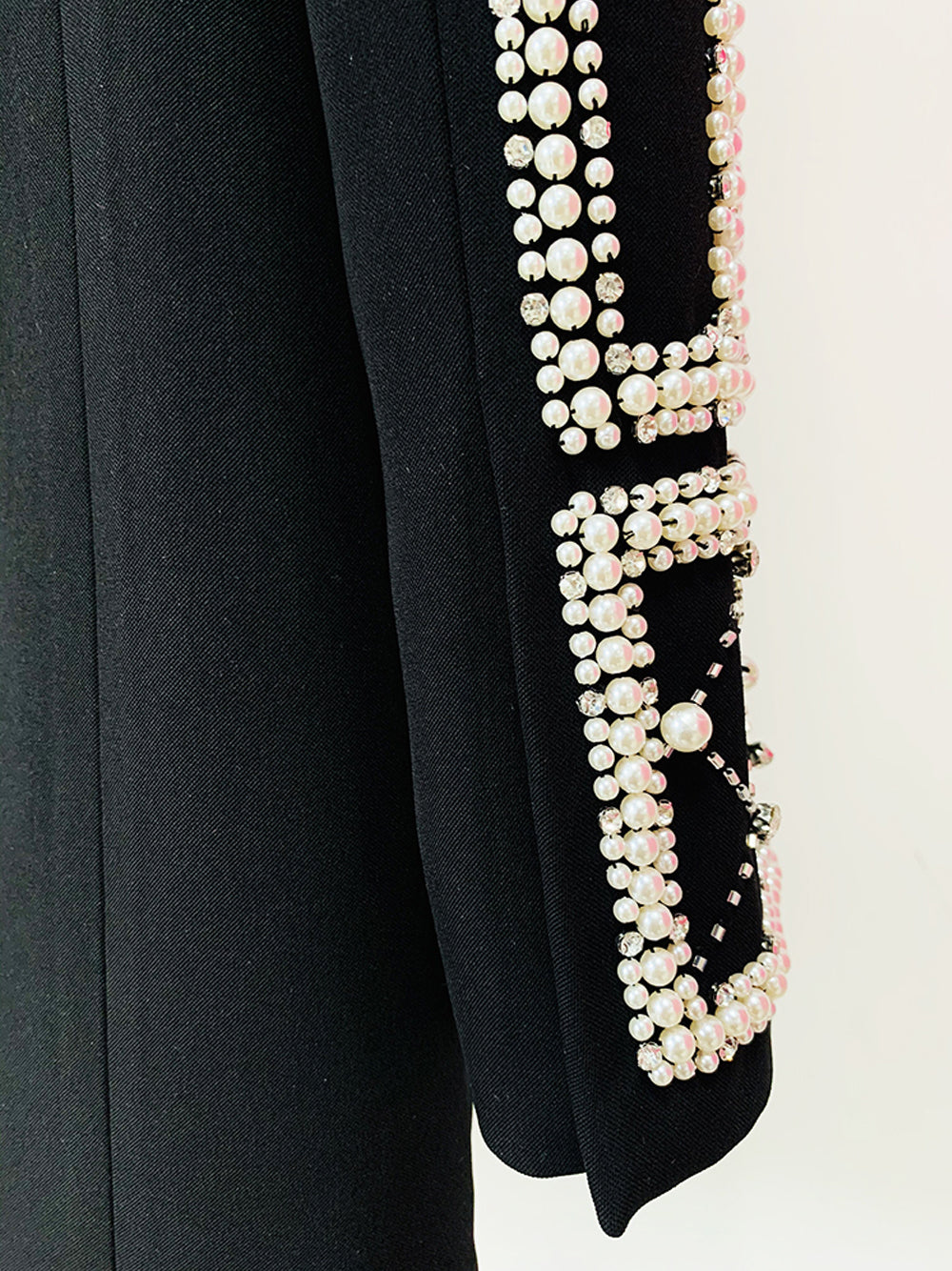 NAUTA Pearls Beaded Blazer Dress in Black