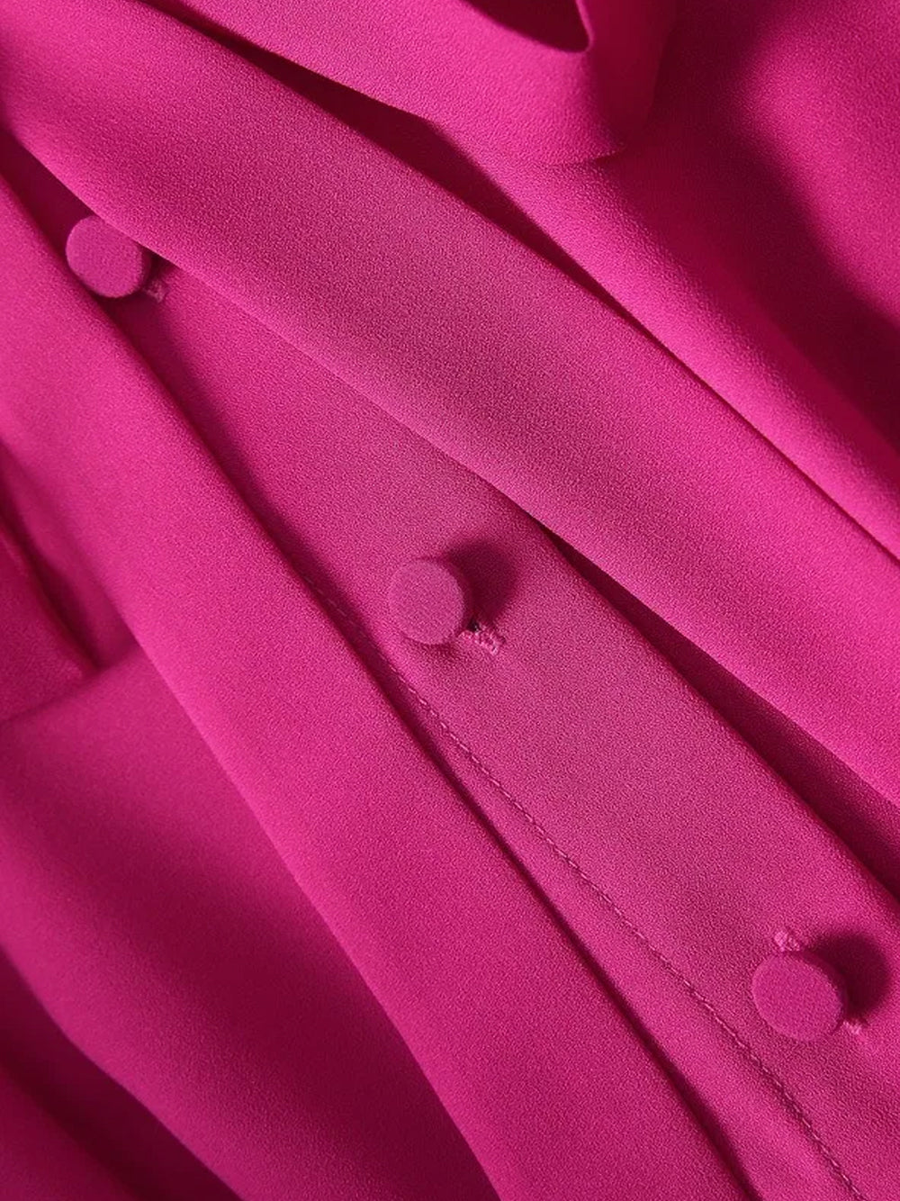 Tie-Neck Bishop-Sleeve Pleated A-Line Midi Dress 9