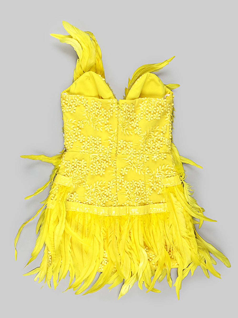 Feather Crystal Embellished V-Neck Sleeveless Mini Dress 4