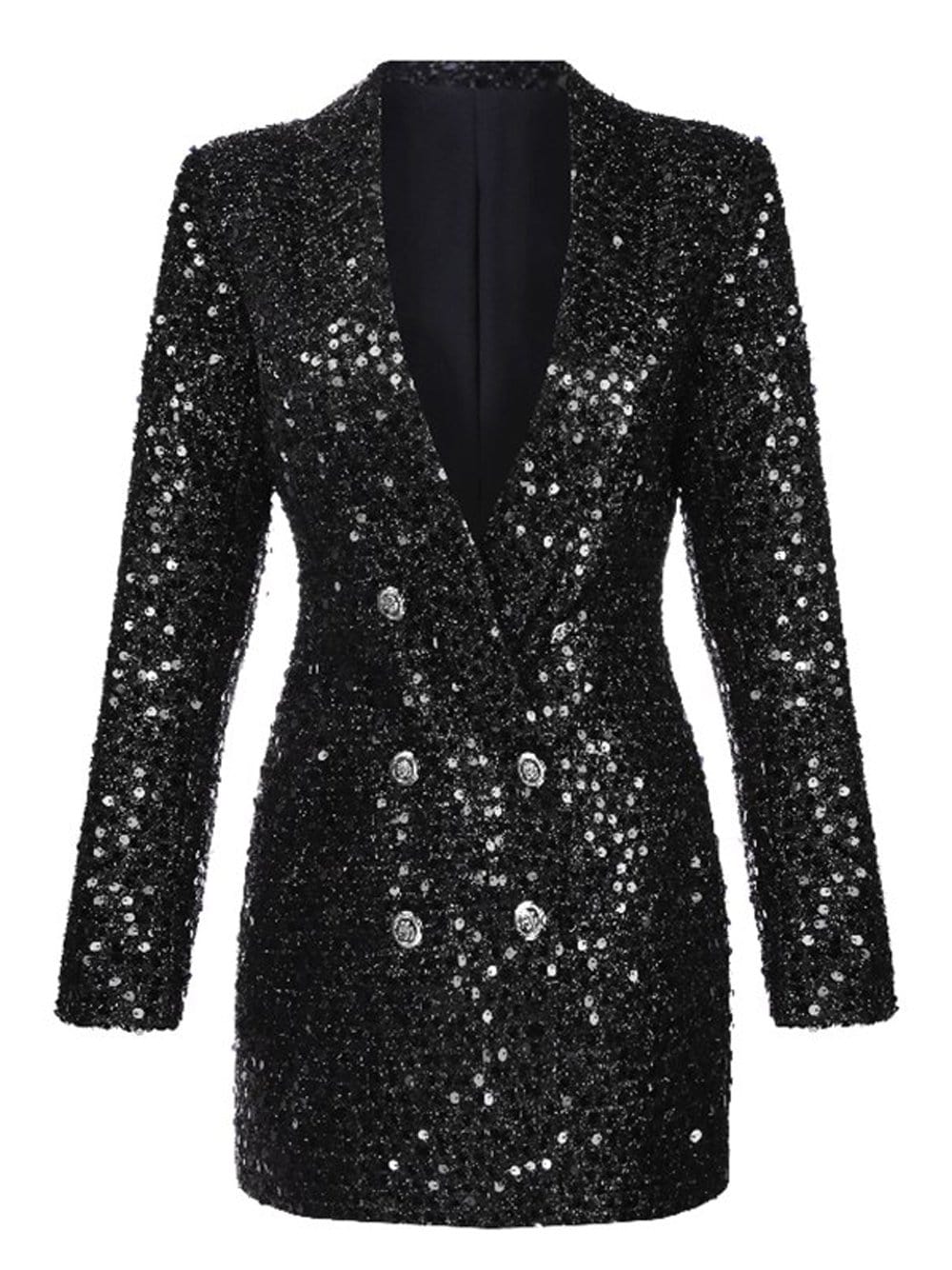 ELEMENTS Double-Breasted Sequins Blazer Dress 5