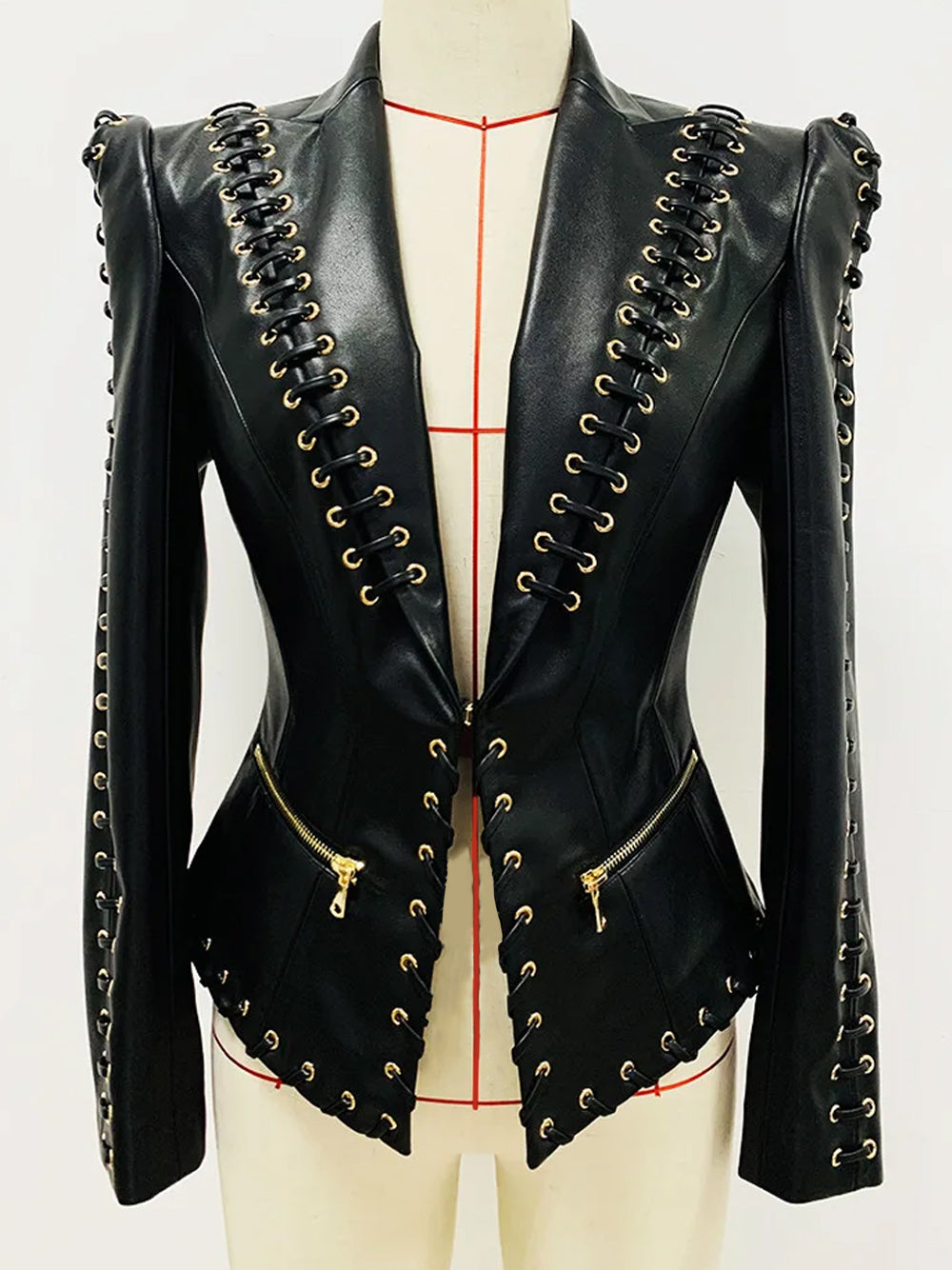 CIATO Laced Leather Blazer 6
