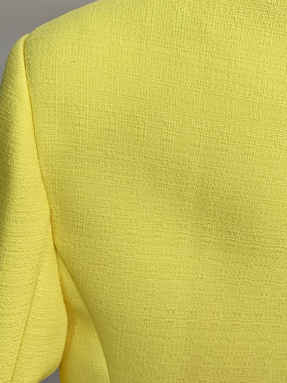 Double Breasted Textured Blazer in Yellow 9