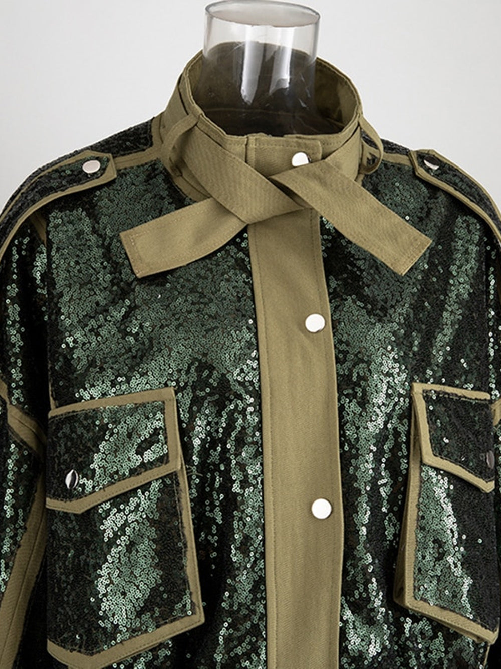 Sequins Lace Up Jacket 4