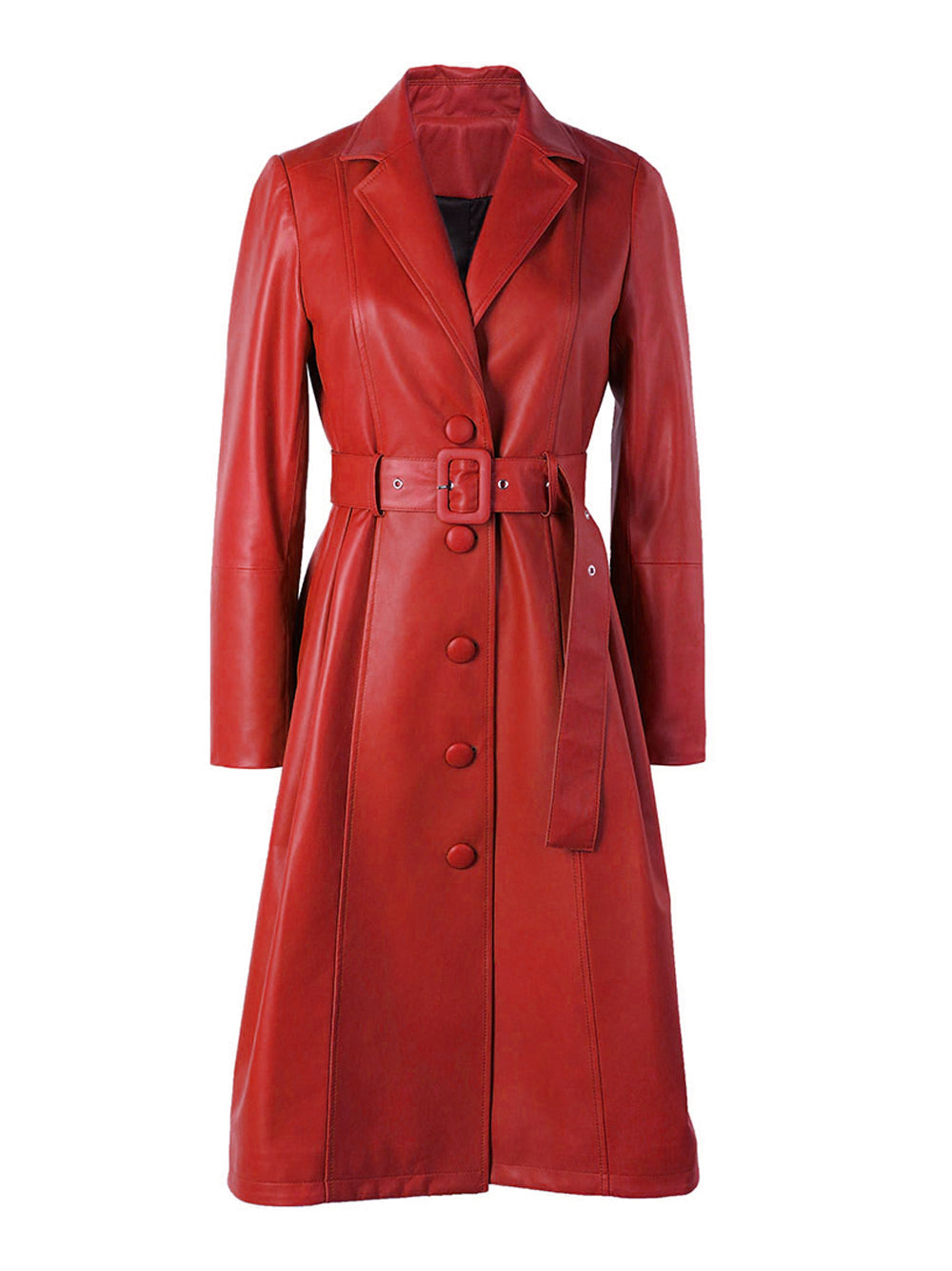 Genuine Leather Trench Coat 7
