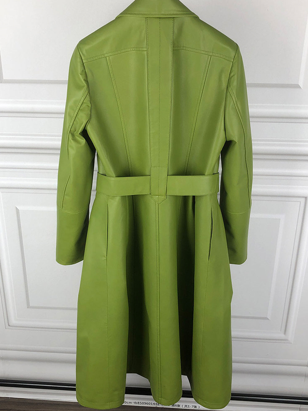 Genuine Leather Trench Coat 16