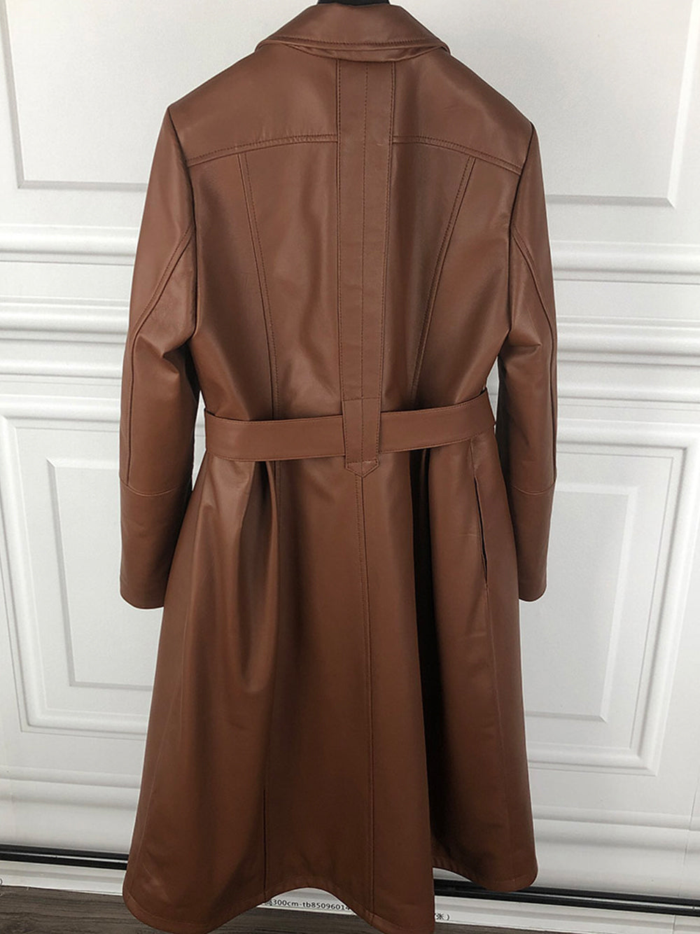Genuine Leather Trench Coat 14