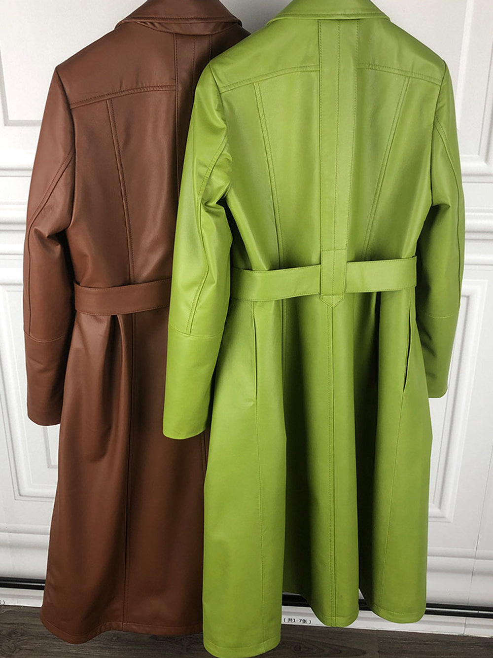 Genuine Leather Trench Coat 10