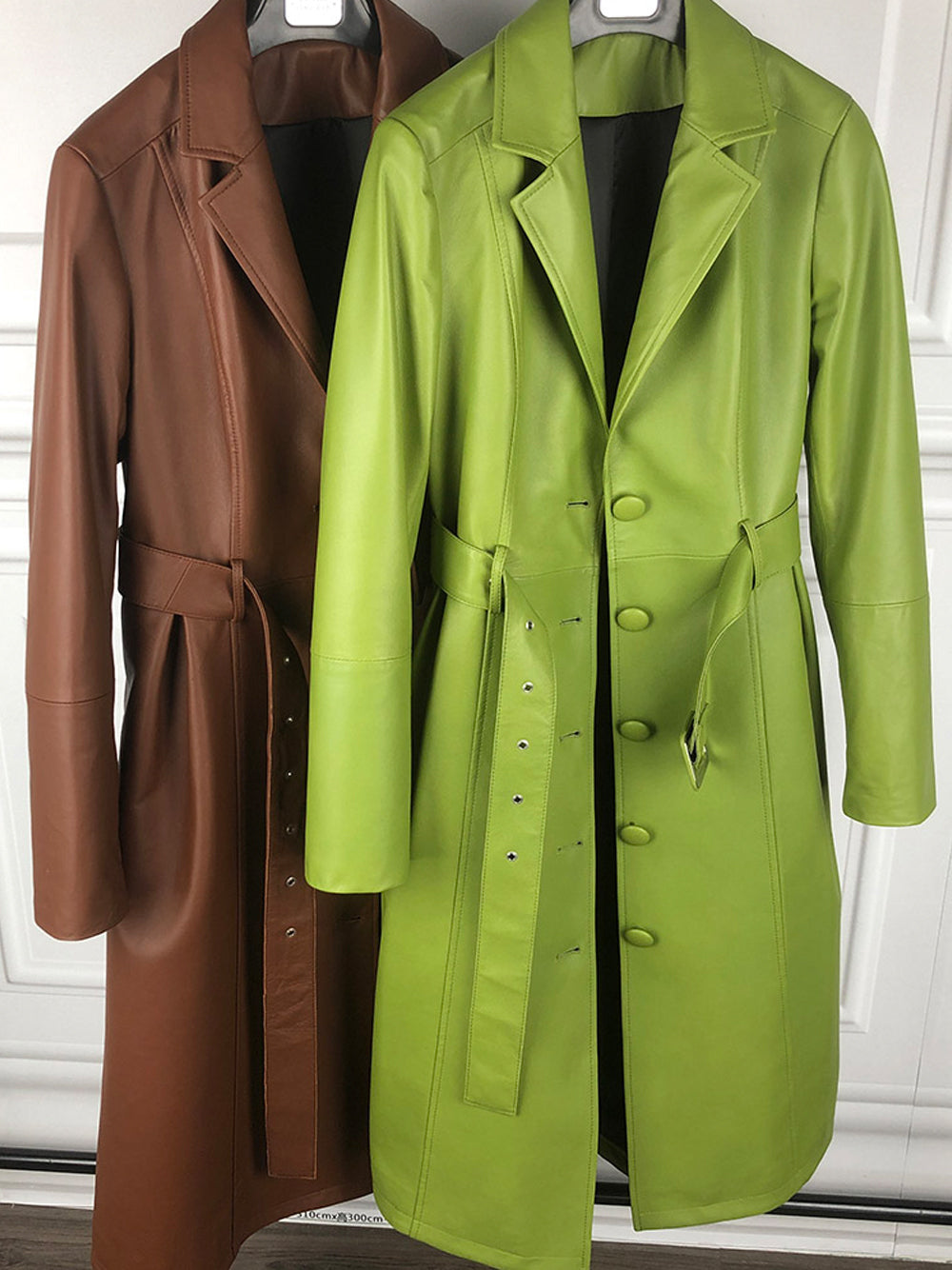 Genuine Leather Trench Coat 9