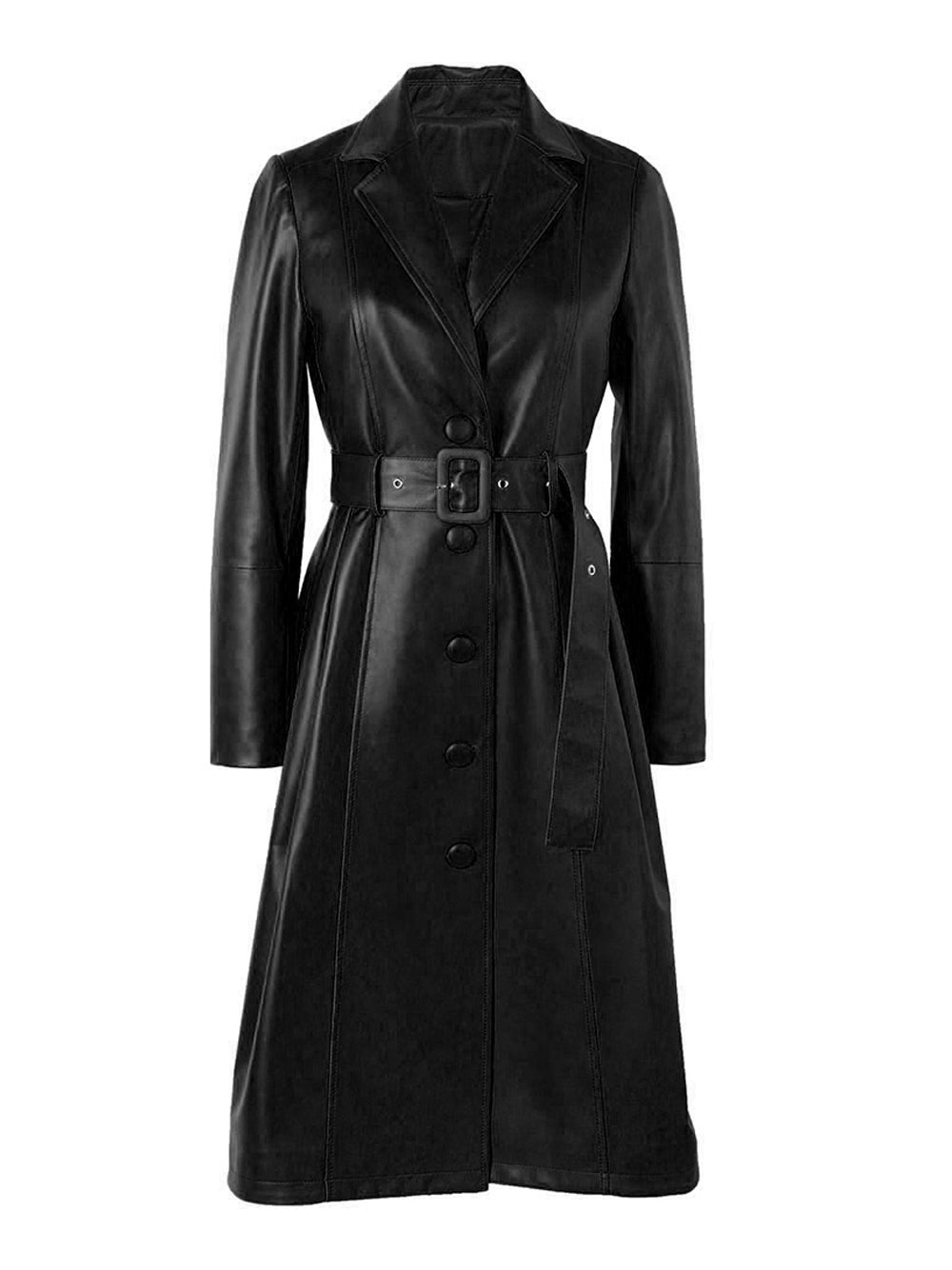 Genuine Leather Trench Coat 4