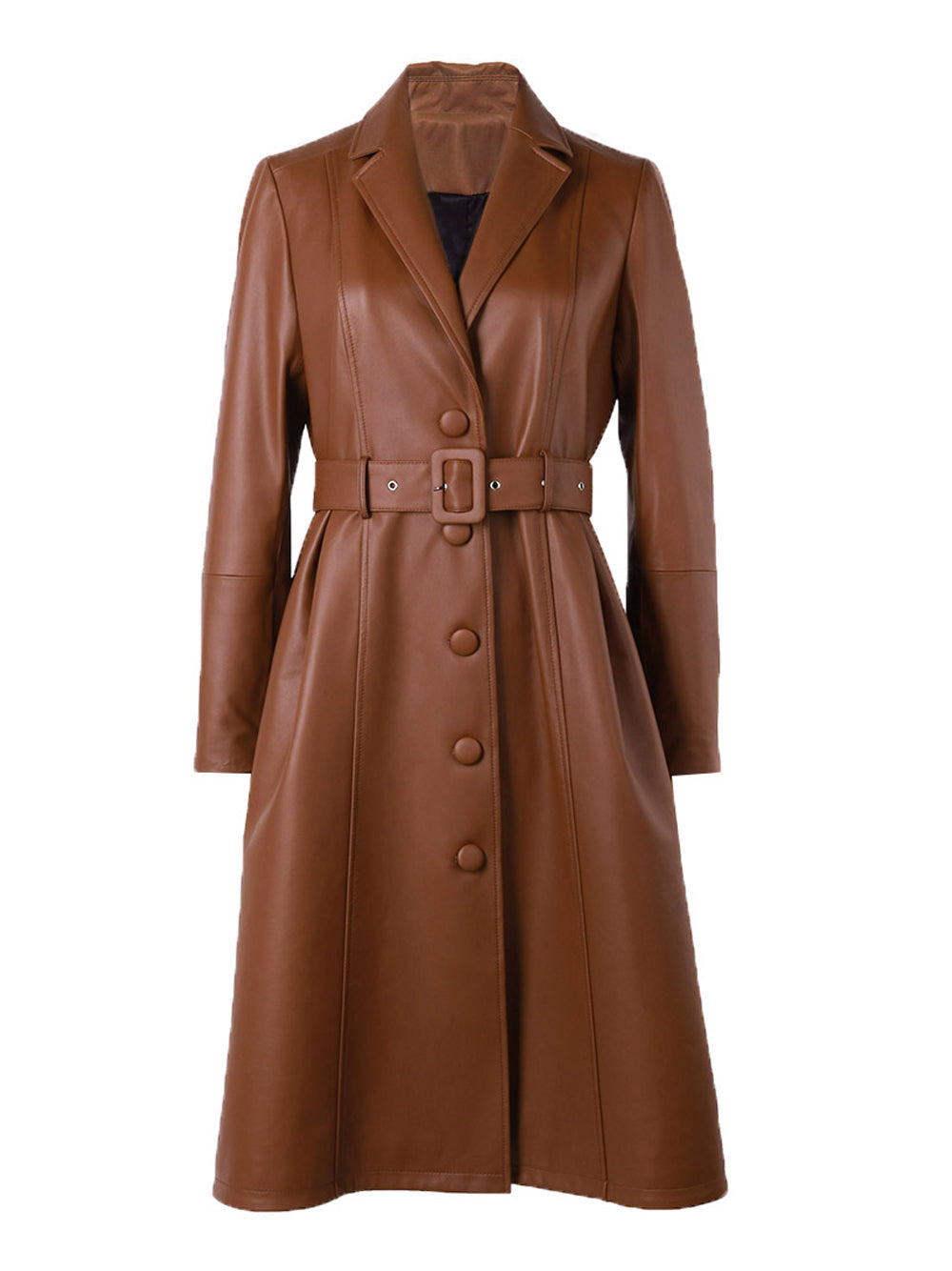 Genuine Leather Trench Coat 5