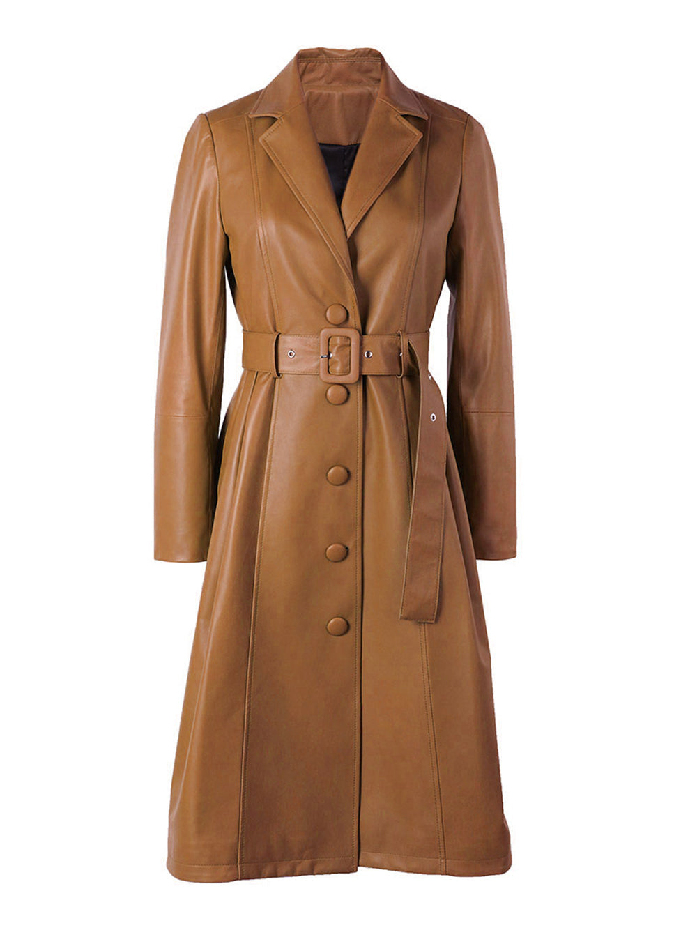 Genuine Leather Trench Coat 8